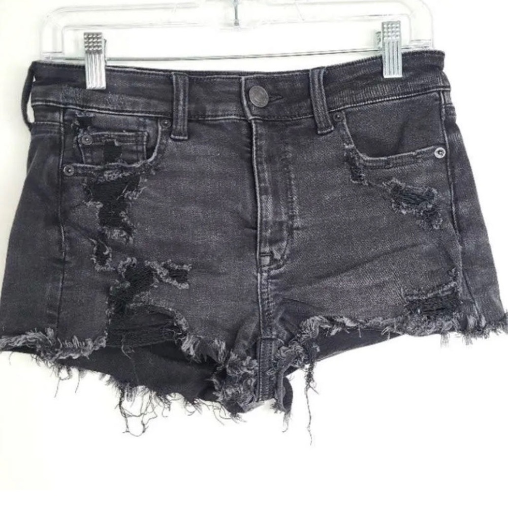 American eagle black jean shorts